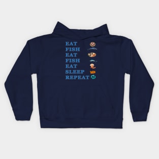 Eat Sleep Fish Repeat Kids Hoodie